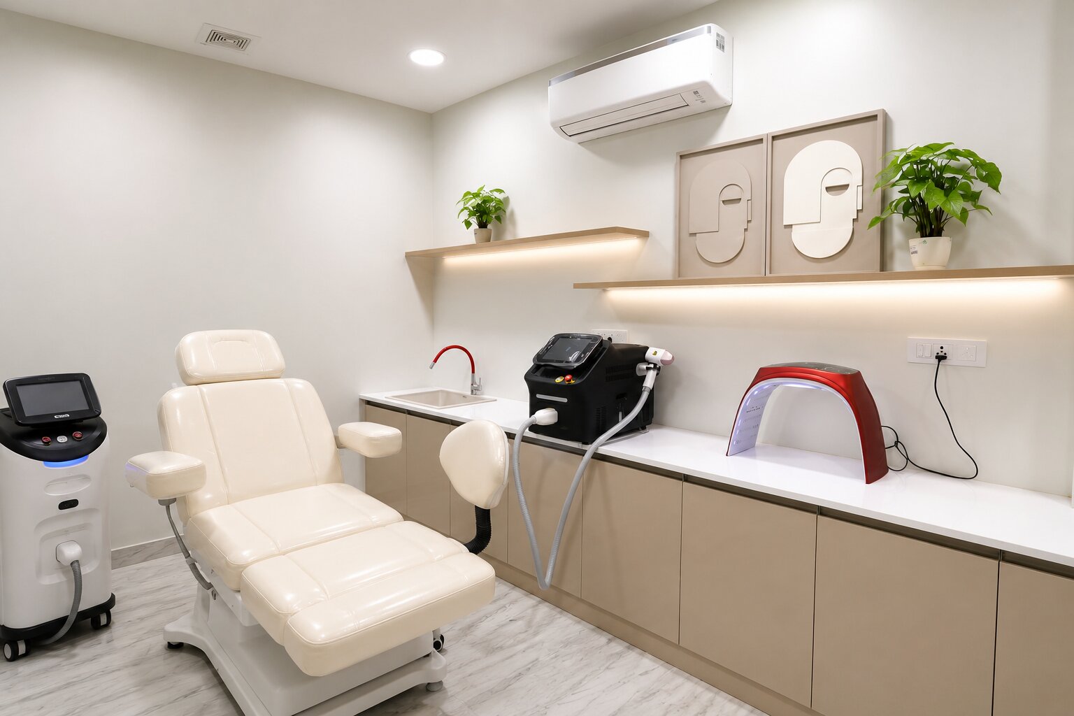 Treatment room at Raveena Skin Clinic Chennai